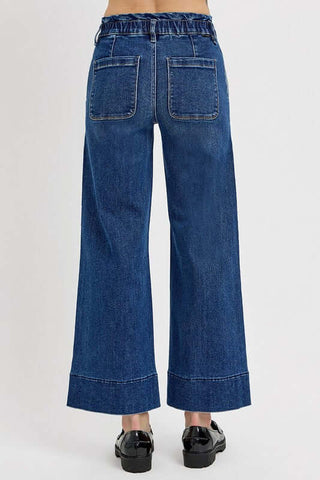 RISEN Elastic Band Wide Leg Jeans - 1985 the VAULT Boutique