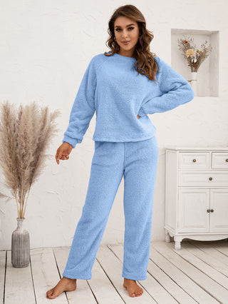 Ivy Lane Teddy Long Sleeve Top and Pants Lounge Set - 1985 the VAULT Boutique