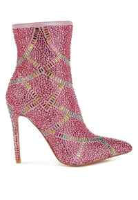 High Roller Rhinestones Embellished Stiletto Boots - 1985 the VAULT Boutique