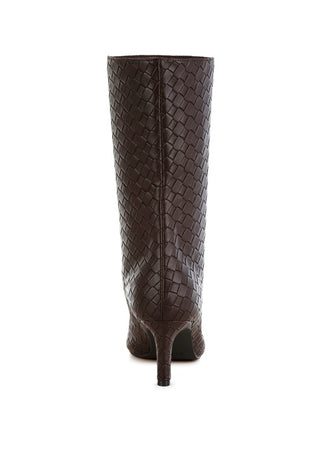 Mentha Woven Faux Leather Boots - 1985 the VAULT Boutique