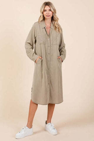 Mittoshop Button Down Long Sleeve Shirt Dress - 1985 the VAULT Boutique