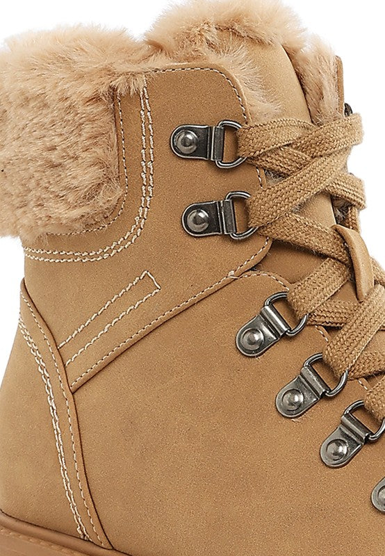 Maranta Faux Fur Collar Ankle Boots - 1985 the VAULT Boutique