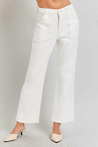 RISEN High Rise Ankle Flare Jeans with Patch Pockets - 1985 the VAULT Boutique