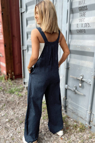 Plaid Wide Strap Wide Leg Overalls - 1985 the VAULT Boutique