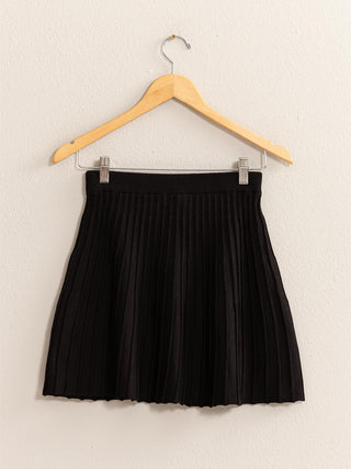 HYFVE High Waist Knit Pleated Flare Mini Skirt - 1985 the VAULT Boutique