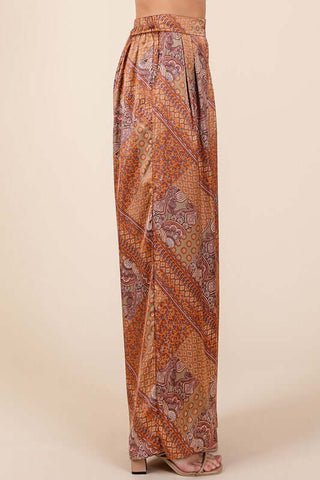 Mittoshop Paisley Patchwork Print Satin Wide Leg Pants - 1985 the VAULT Boutique