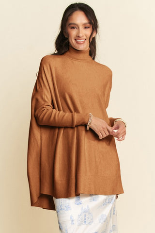 Davi & Dani High-Low Turtleneck Long Sleeve Knit Top - 1985 the VAULT Boutique