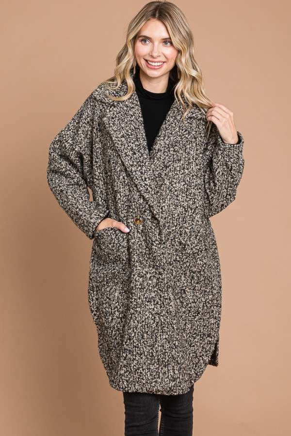 Culture Code Full Size Lapel Collar Double Breast Teddy Coat - 1985 THE VAULT