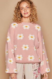 POL Daisy Pattern Drop Shoulder Sweater - 1985 THE VAULT