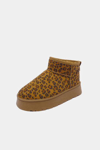 WILD DIVA Leopard Suede Round Toe Platform Booties - 1985 the VAULT Boutique