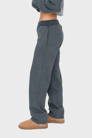 Mono B Elastic Waist Fleece Pants with Pockets - 1985 the VAULT Boutique