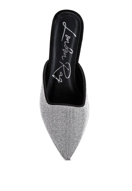 Rayen Rhinestones Embellished Mules - 1985 the VAULT Boutique