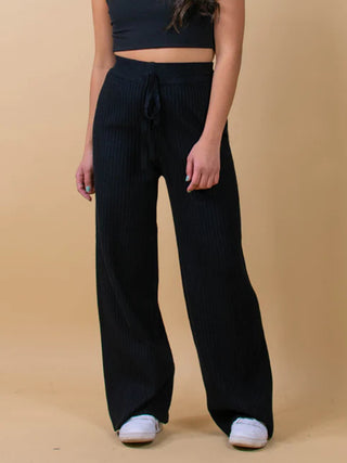 Ribbed Wide Leg Sweater Pants - 1985 the VAULT Boutique