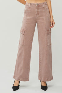 RISEN Full Size High Rise Wide Leg Cargo Jeans - 1985 the VAULT Boutique