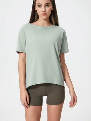 Millennia Round Neck Short Sleeve Active T-Shirt - 1985 the VAULT Boutique