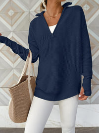 Half Zip Long Sleeve Knit Top - 1985 the VAULT Boutique