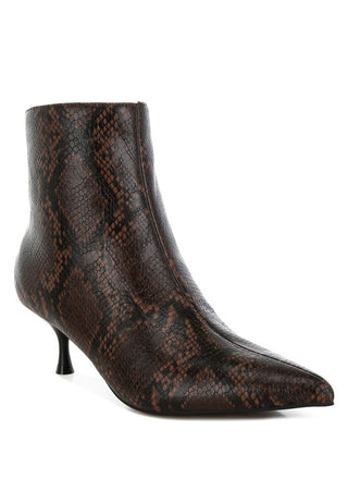 Thymus Snake Print Kitten Heel Boots - 1985 the VAULT Boutique