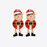 Rhinestone Alloy Santa Earrings - 1985 the VAULT Boutique