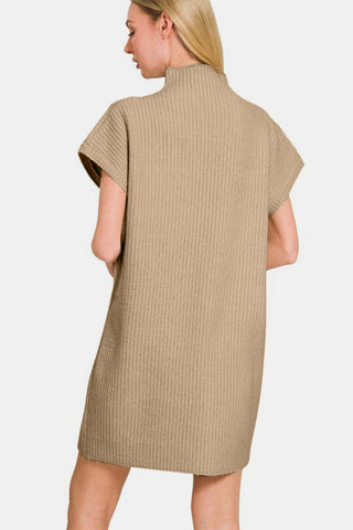 Zenana Short Sleeve Sweater Mini Dress - 1985 the VAULT Boutique