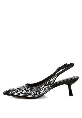 Vernaos Pointed Toe Rhinestone Slingbacks - 1985 the VAULT Boutique