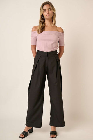 Mittoshop Deep Pleated High Waisted Wide Leg Pants - 1985 the VAULT Boutique