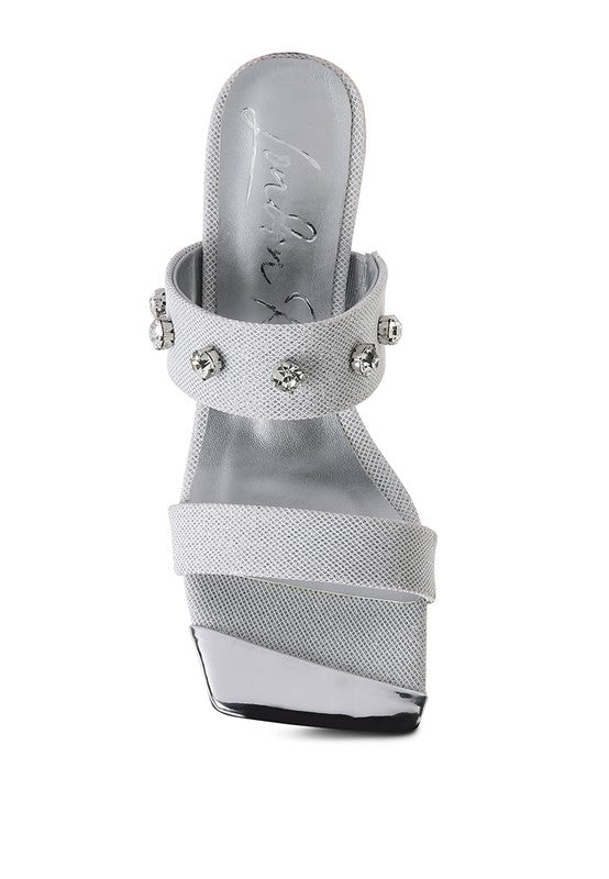 EDM Queen Diamante Embellished Glitter Sandals - 1985 the VAULT Boutique