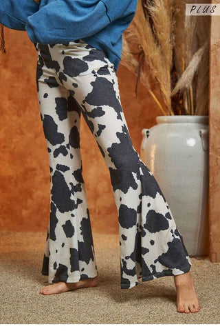 MOCHA COW PRINT FLARED PANTS - 1985 the VAULT Boutique