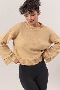 HYFVE Round Neck Dropped Shoulder Ribbed Sweater - 1985 the VAULT Boutique