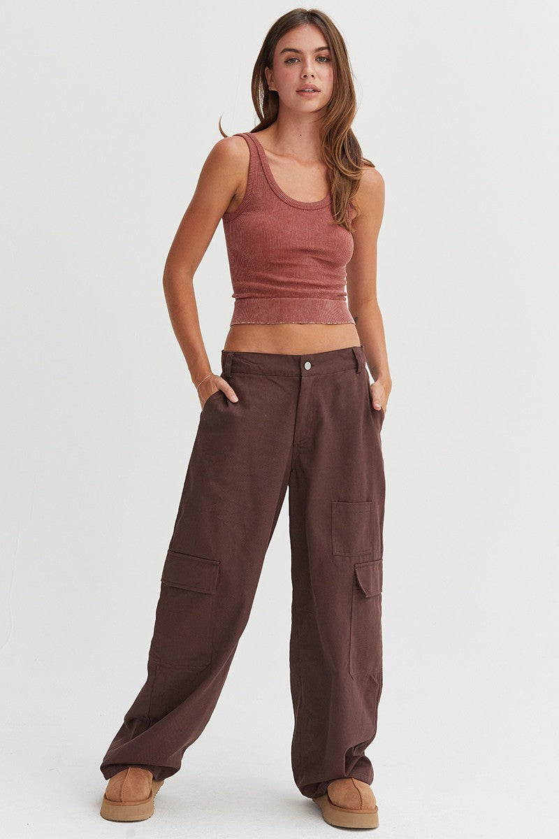 HYFVE Elastic Waist Wide-Leg Cargo Pants - 1985 the VAULT Boutique