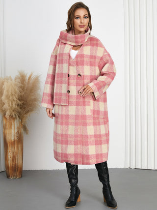 Plaid Button Up Long Sleeve Coat - 1985 the VAULT Boutique