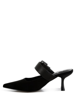 Onagra Microfiber Pointy Slip-On Mules - 1985 the VAULT Boutique