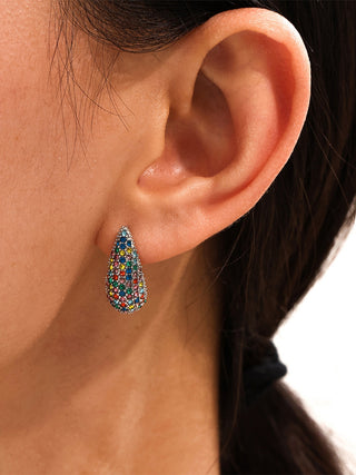 Stainless Steel Inlaid Zircon Teardrop Earrings - 1985 the VAULT Boutique