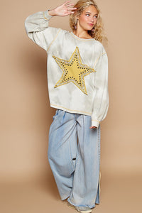 POL Washed Star Patch With Studded Top - 1985 the VAULT Boutique