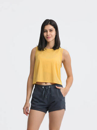 Millennia Round Neck Cropped Active Tank - 1985 the VAULT Boutique