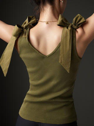 V-Neck Tie Shoulder Tank - 1985 the VAULT Boutique