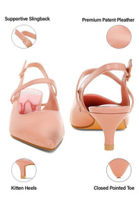 Abloom Kitten Heel Slingback Sandals - 1985 the VAULT Boutique