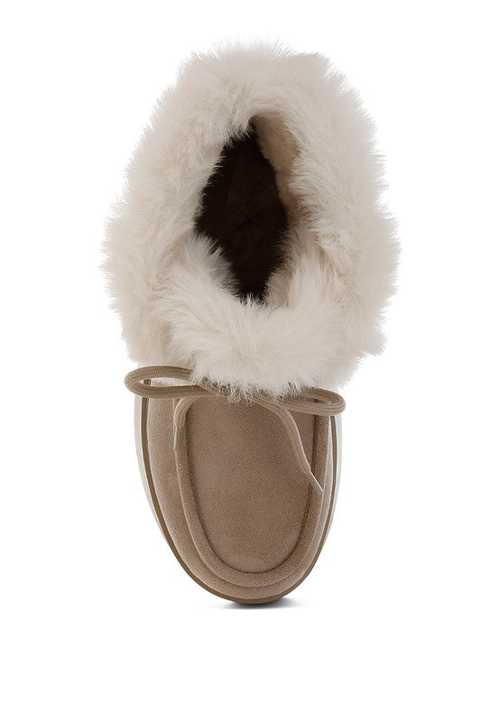 Bunting Faux Fur Collar Flatform Boots - 1985 the VAULT Boutique