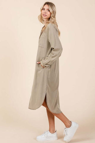 Mittoshop Button Down Long Sleeve Shirt Dress - 1985 the VAULT Boutique