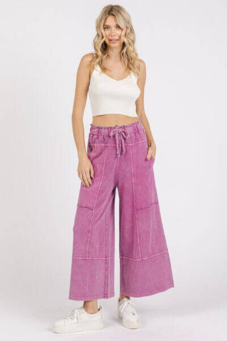 Mittoshop Mineral Wash Seam French Terry Wide Leg Pants - 1985 the VAULT Boutique