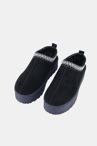 Weeboo Platform Embroidered Trim Slip-On Boots - 1985 the VAULT Boutique