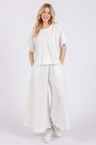 Ces Femme Half Button Half Sleeve Top and Pants Set - 1985 the VAULT Boutique