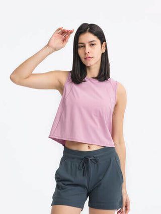 Millennia Round Neck Cropped Active Tank - 1985 the VAULT Boutique