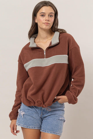 HYFVE Fleece Color Block Half Zip Sweatshirt - 1985 the VAULT Boutique