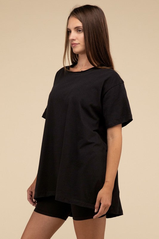 Basic Cotton Drop Shoulder Oversized Top - 1985 the VAULT Boutique