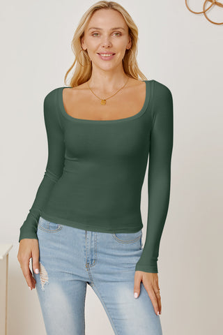 Square Neck Long Sleeve T-Shirt - 1985 the VAULT Boutique