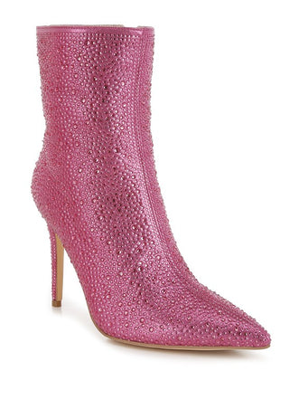 Anun Rhinestones Embellished High Ankle Boots - 1985 the VAULT Boutique