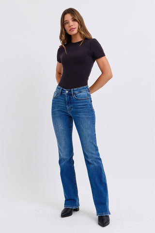 Judy Blue Full Size Mid-Rise Bootcut Jeans with Pockets - 1985 the VAULT Boutique