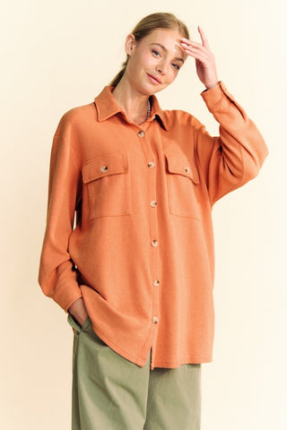 Davi & Dani Waffle-Knit Button Down Shirt - 1985 the VAULT Boutique