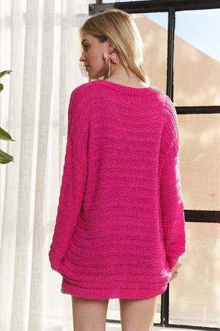 ADORA V-Neck Drop Shoulder Long Sleeve Sweater - 1985 the VAULT Boutique