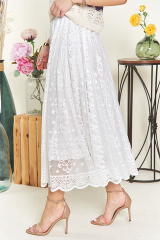 ADORA Elastic Waist Lace Midi Skirt - 1985 the VAULT Boutique